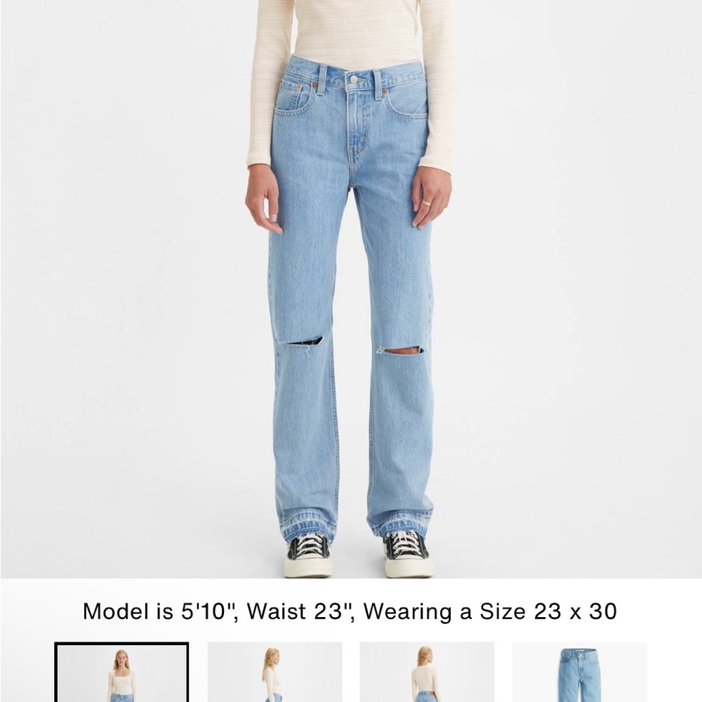 Levi low pro straight light wash jeans